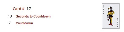 Card count and Seconds to Countdown indicators